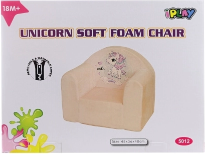 Children's self-inflating unicorn armchair