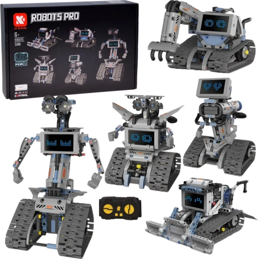 5 viename robotų konstruktorius su nuotoliniu valdymu