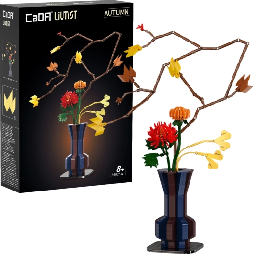Konstruktorius CaDA Floral Art Autumn Ember – gėlių kompozicija 61 cm, 794 detalės