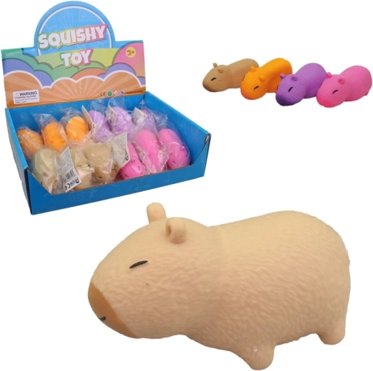 Minkštas gniuždomas kapibaros žaisliukas display dėžutėje (12 vnt.)