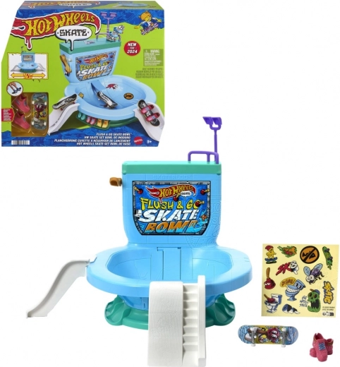 HOT WHEELS Skate Flush & Go – pirštų skateparkas tualeto formos