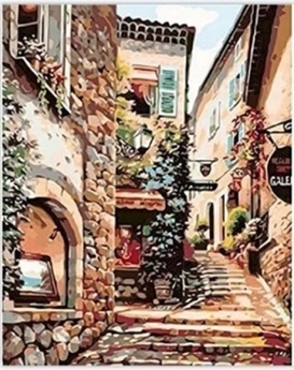 NORIMPEX Paint by Numbers Street Between Houses 40 × 50 cm