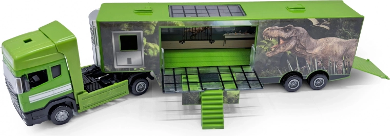 Dinosaur-themed truck – metal and plastic, freewheel, 32 cm