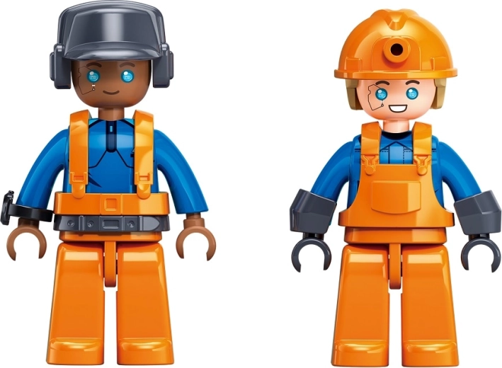 Two figures for construction-site play