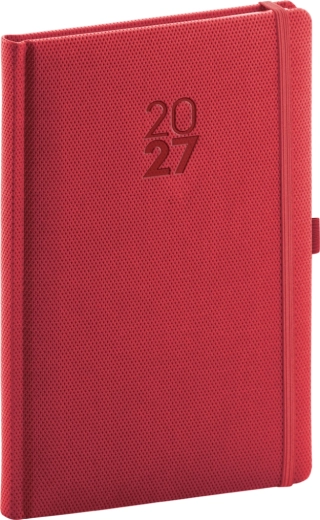 Savaitinis kalendorius Notique Diamante 2027 raudonas 15 × 21 cm