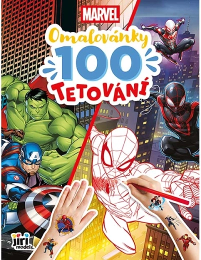 Spalvinimo knygelė ir 100 Marvel laikinų tatuiruočių