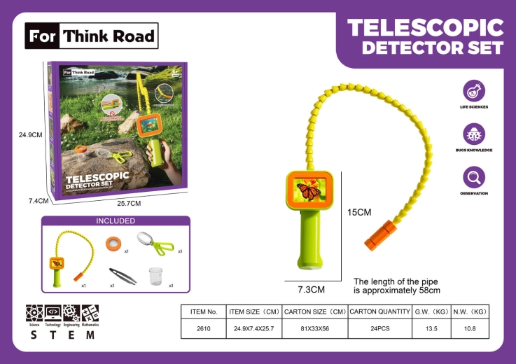 Kids inspection endoscope with monitor and extension + accessories