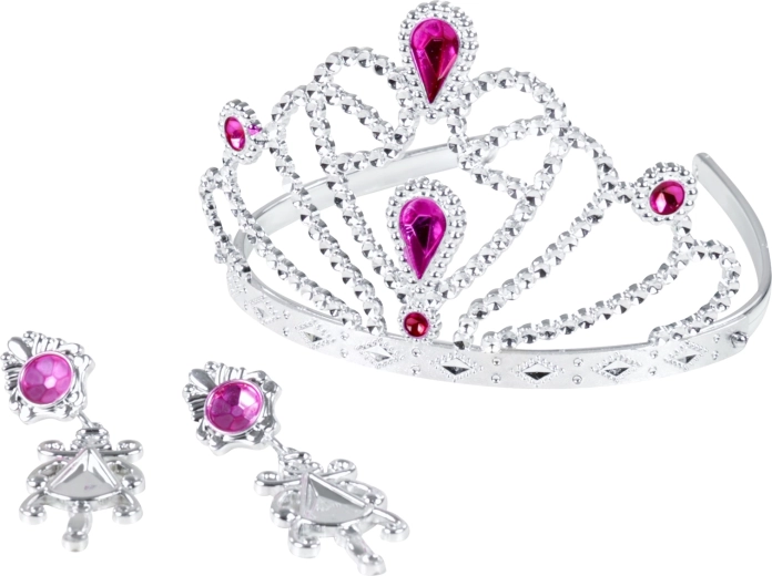 Princesės karūnėlė su auskarais, rožinė