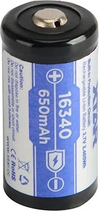 16340 / R-CR123 formatas ir 650 mAh talpa