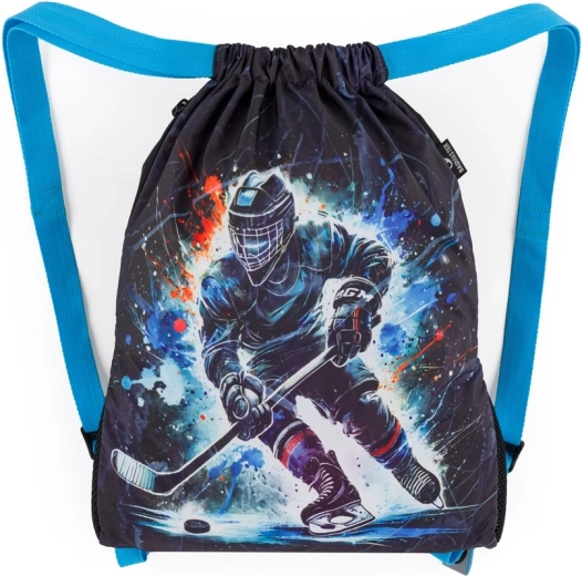 Bagmaster school drawstring bag for indoor shoes and PE kit BETA 26 D – hockey