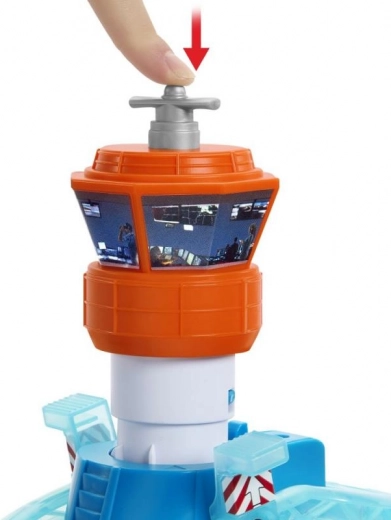 Interactive control tower with airplane takeoff