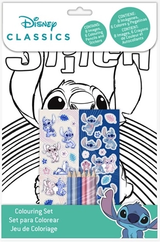 Stitch Coloring Set with Colored Pencils and Stickers