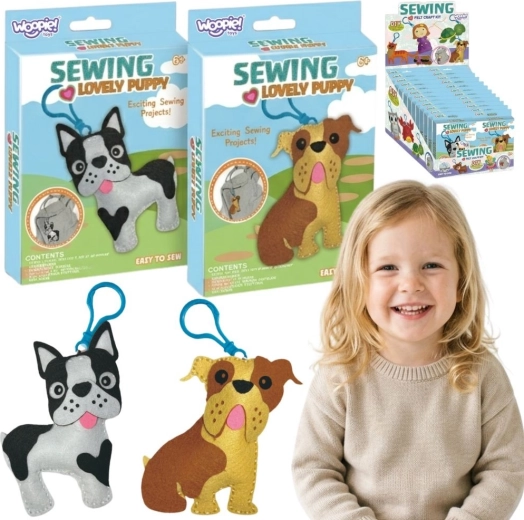 Woopie Sewing Lovely Puppy – siuvimo rinkinys vaikams (DIY šuniukų pakabukas)