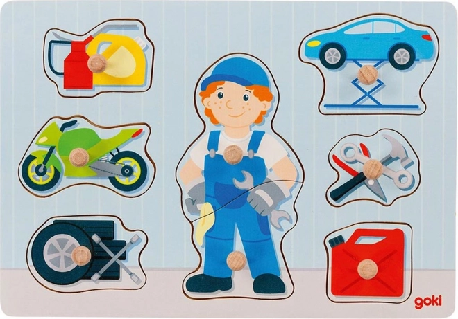 Goki medinė dėlionė „Automechanikas“