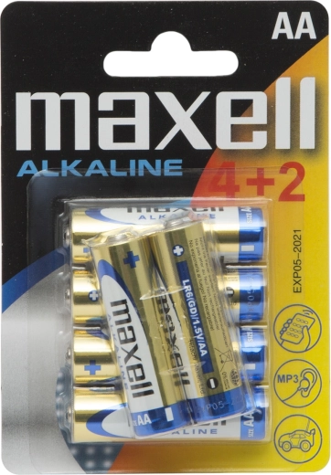 Šarminės AA LR6 1,5 V baterijos, 6 vnt.