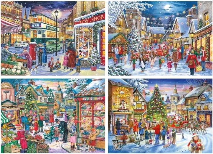 House of Puzzles Kalėdinis apsipirkimas, 4 × 500 detalių