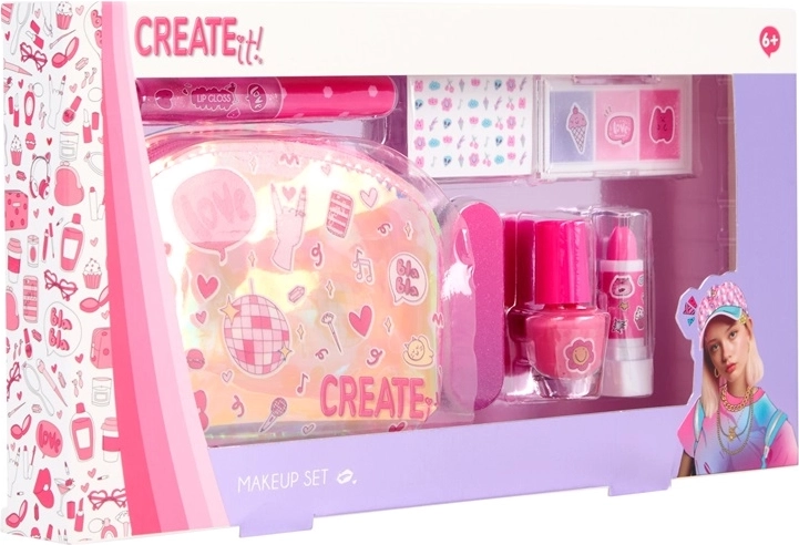 Create It! vaikiškas makiažo rinkinys su kosmetine