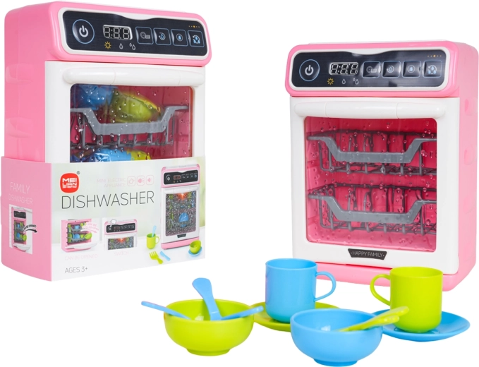 Pink Children's Dishwasher with Light and Sound