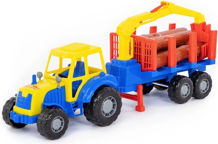 Children's Forestry Tractor with Trailer and Logs