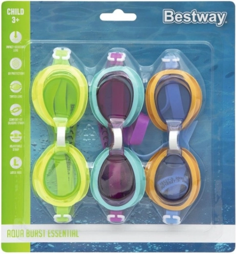 Vaikiški plaukimo akiniai Aqua Burst – 3 pakuotės