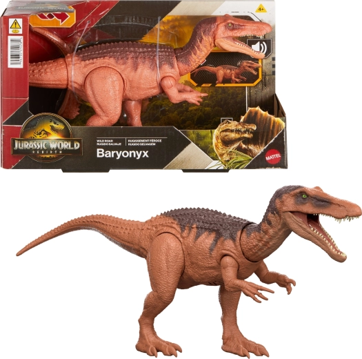 Dinozauro figūrėlė Baryonyx JURASSIC WORLD Rebirth Wild Roar su garsu 18 cm