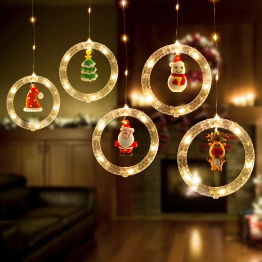 LED light curtain Santa Claus 1.8 × 0.5 m, 125 warm white LEDs