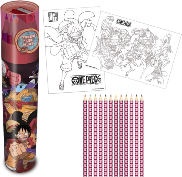 Spalvotų pieštukų rinkinys ONE PIECE 12 vnt. dėkle