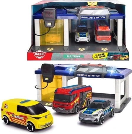 Dickie Toys gelbėjimo stotis su 3 transporto priemonėmis