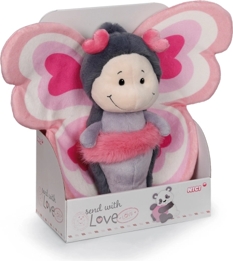 NICI pliušinis drugelis Love dovaninėje dėžutėje, 21 cm
