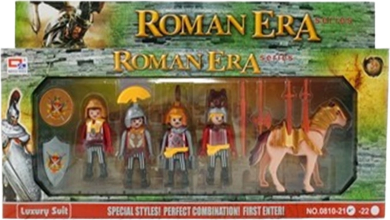Ancient soldiers playset with horse and accessories (4 pcs)