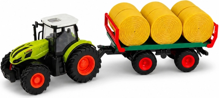 Trailer and hay bales for farm scenarios