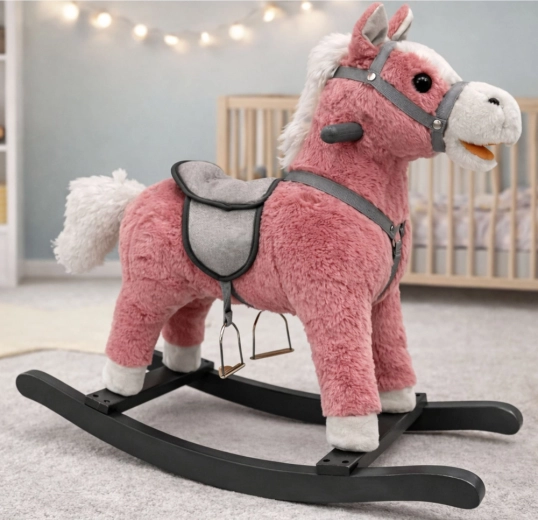 Saddle, stirrups, and sturdy handles