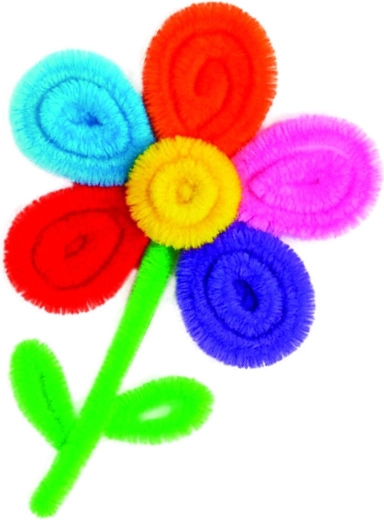 Gėlės iš pūkuotų vielučių