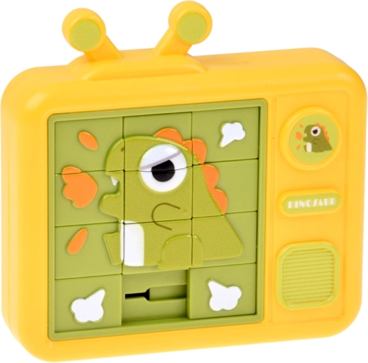 Sliding puzzle with a dinosaur