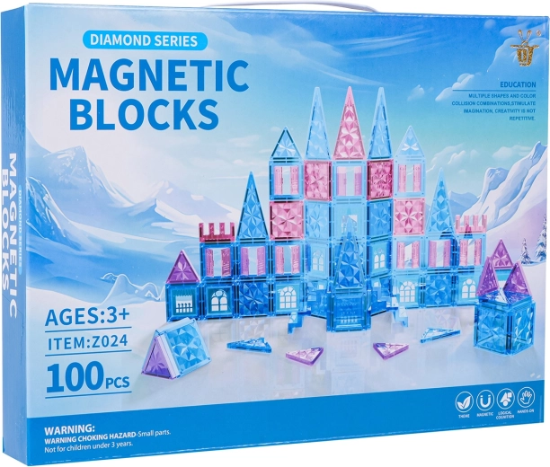 Magnetinis konstruktorius ICE SNOW, 100 dalių