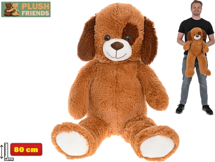 Plush Friends large plush dog 80 cm dark brown