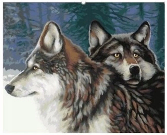 Paint by Numbers Wolves in the Forest 40 × 50 cm