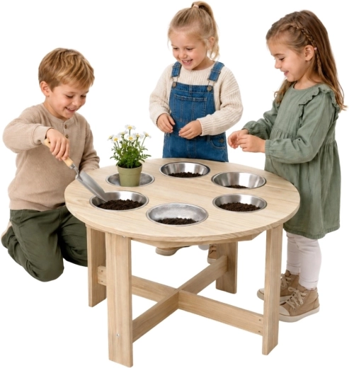 Classic World Educational Garden Table with 6 Functions for Playing with Sand, Water and Pebbles