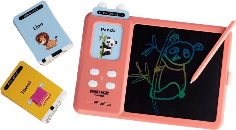 FREEON Free2Play interaktyvi 2 viename LCD planšetė anglų kalbai mokytis Kiddigit, rožinė