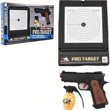 Vaikiškas 6 mm šratinis pistoletas su taikiniu