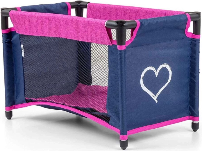 Travel cot with mesh and soft bedding