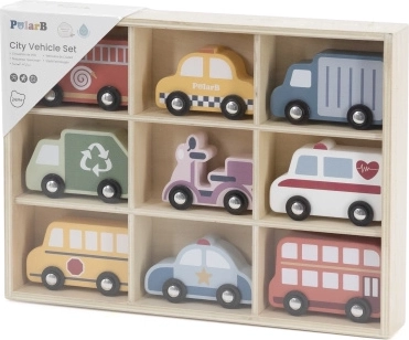 Viga wooden city vehicle set - 9 pcs