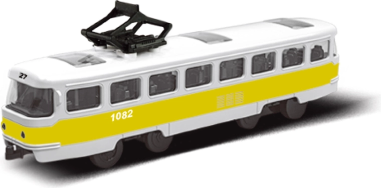 Geltonas MHD tramvajus su smagračio pavara, 16 cm