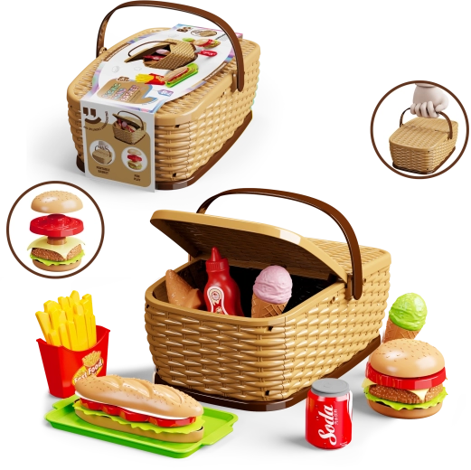 Children's picnic basket with burger set