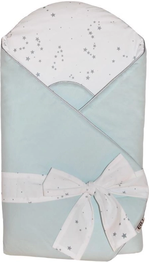 EKO cotton swaddle wrap with print and coconut insert Mint