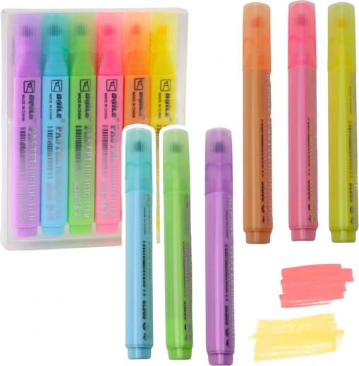 Pastelinių teksto žymeklių rinkinys 6 vnt.