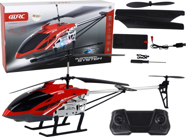RC sraigtasparnis 70 cm raudonas su stabilizacija ir LED