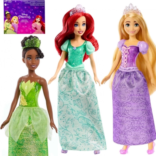 Mattel Disney princesių rinkinys iš 3 lėlių: Arielė, Tiana, Rapunzelė