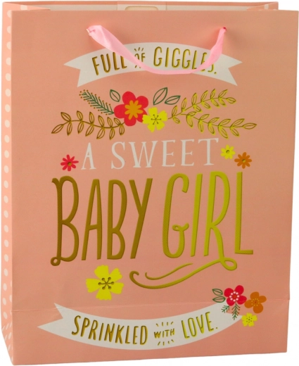 Gift Bag for Newborn Baby Girl 32 x 26 x 12 cm