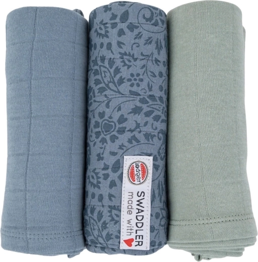 Lodger swaddler Flower tribe ocean – rinkinys 3 vnt. 70 × 70 cm